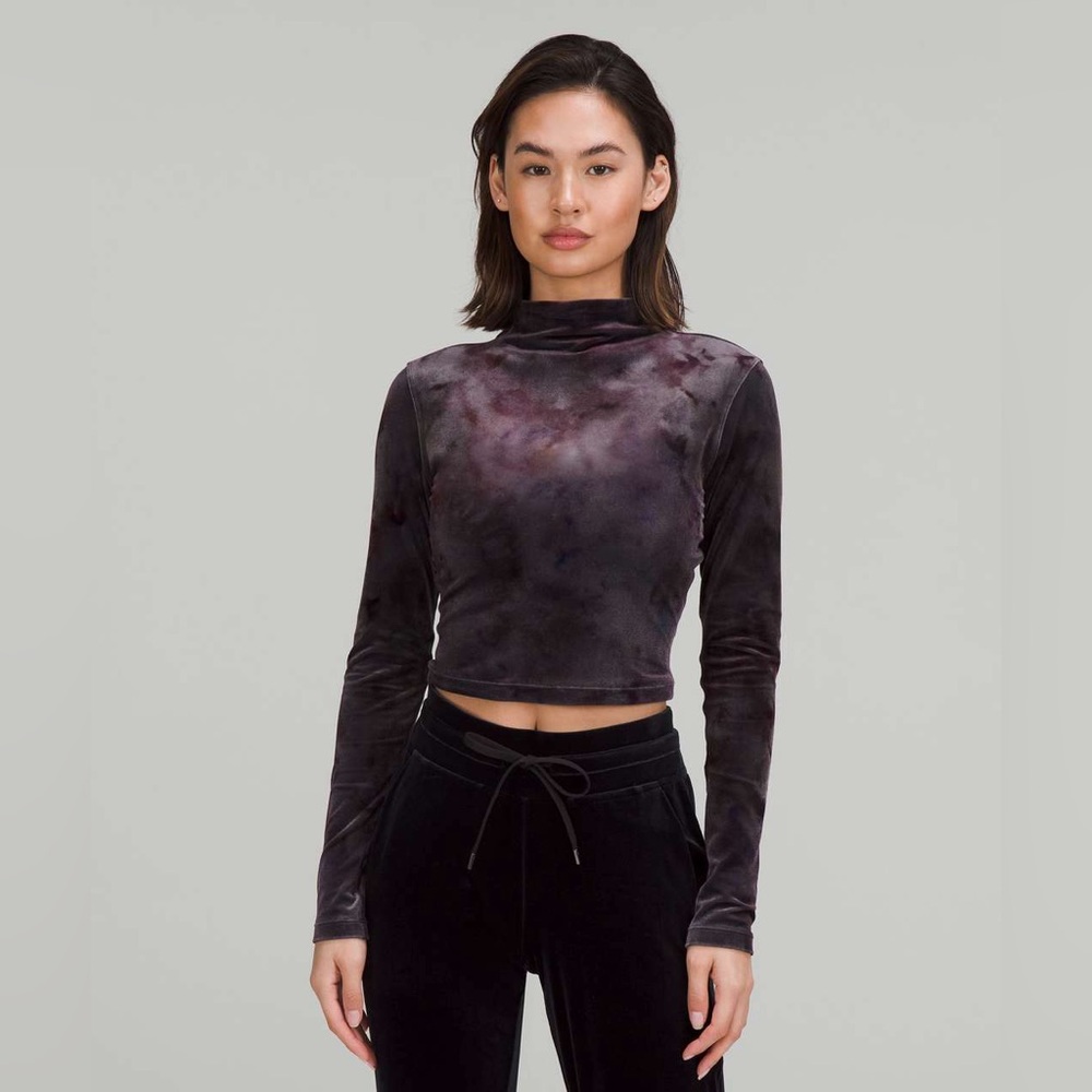 Lululemon✨NWT✨All Aligned Long Sleeve✨Crushed Velvet Interstellar Dark Grey✨4 - Picture 1 of 16